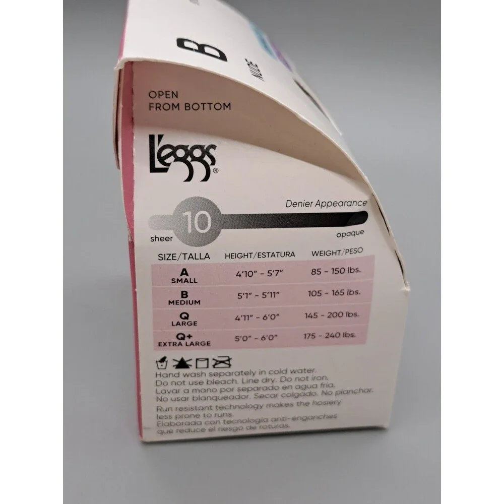 L'eggs Silken Mist Ultra Sheer Control Top Tights Nude Size B 10 Denier 1 Pair